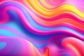 Bright abstract 3d volumetric convex surface with holographic colors, foil and gasoline stains
