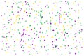Bright abstract dot mardi gras pattern on white background. Vector illustration for holiday design. Carnival festival colorful