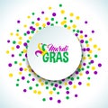 Bright abstract dot mardi gras pattern