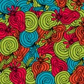 Bright abstract fruits pattern