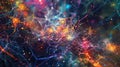 Bright, abstract image of a neural network showing interconnected nodes for data processing and learning in artificial Royalty Free Stock Photo