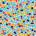 Bright abstract mosaic seamless pattern. Vector background. Endless texture. Ceramic tile fragments. Royalty Free Stock Photo