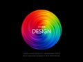 Bright abstract poster design. Rainbow circular vortex, modern design for your creativity.