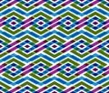 Bright abstract seamless pattern with interweave lines. Vector p Royalty Free Stock Photo