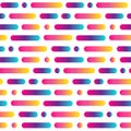 Bright rounded line abstract seamless pattern. Gradient multicolored stripes and circles background. Vector illustration Royalty Free Stock Photo