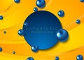 Bright abstract tech wavy background with glossy circles Royalty Free Stock Photo