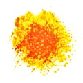 Bright abstract yellow orange blot stain