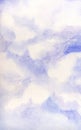 Watercolor Painting. Clouds in the blue sky