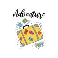 Bright adventure summer travel card or print Royalty Free Stock Photo