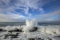 Wave action during King Tides on the California Coast