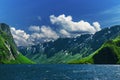 Bright afternoon at the West Brook pond, Gros Morne National park, Newfoundland, Canada Royalty Free Stock Photo