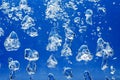 bright Air bubbles, blue background Royalty Free Stock Photo