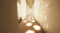 A bright, airy hallway with light-dappled Royalty Free Stock Photo