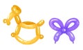 Bright Animal Figures Made of Balloon Vector Set