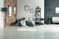 Apartment with grey walls Royalty Free Stock Photo