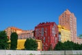 Bright architecture of houses in Kiev