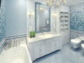 Bright art deco bathroom interior Royalty Free Stock Photo