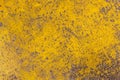 Bright artistic painting. Yellow peeled painted stucco wall texture background. Destroyed Concrete and Brick wall. Abstract hand Royalty Free Stock Photo