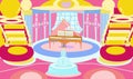 Bright attractive pink grand piano in a hall color illustration 2022