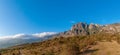 Bright autumn panorama Demerji Crimea peninsula