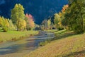 Bright autumnal scenery ammer river