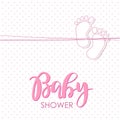 Bright baby girl arrival card shower invitation