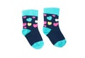 Bright baby socks on white