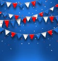 Bright Background with Bunting Flags for American Holidays Royalty Free Stock Photo