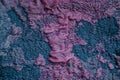 Colored blue lilac woolen fabric on old clothes Royalty Free Stock Photo