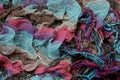 Bright background of colored woolen fabric Royalty Free Stock Photo