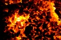 Bright background consists of texture of hot coal. Royalty Free Stock Photo