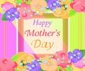 Bright background Mothers day with beautiful flowers greeting card. Design for posters, banners or cards. Vector