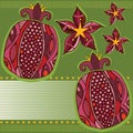 Bright background with pomegranates