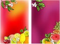Bright backgrounds with tropical fruits.