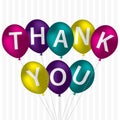 Bright balloon Thank you card Royalty Free Stock Photo