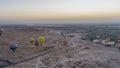 Bright balloons fly over the archaeological area of Luxor. Royalty Free Stock Photo