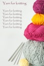 Bright balls of yarn for knitting