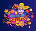 Bright banner for Day of the dead. Royalty Free Stock Photo