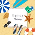 Bright banner, elements of summer holiday style. Royalty Free Stock Photo