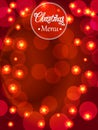 Bright banner Merry Christmas. Blank with approximate christmas menu.