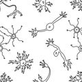 Bright banner sketch neuron chaos, art style