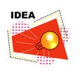Bright banner vector business idea with the lamp.