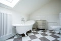 Bright bathroom in the attic