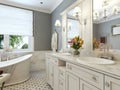 Bright bathroom classic design