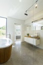 Bright bathroom with granite floor Royalty Free Stock Photo