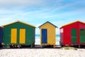 MUIZENBERG BEACH, CAPE TOWN, SOUTH AFRICA - 9 March 2018 : Muizenberg beach is a common morning surf spot for Capetonians. Royalty Free Stock Photo