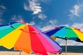 Bright beach umbrellas