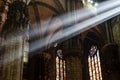 The Bright Beam of Light Inside Milan Cathedral