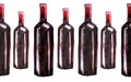 Bright beautiful abstract graphic lovely wonderful cute delicious tasty yummy summer bottles of red wine pattern watercolor