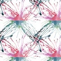Bright beautiful artistic abstract red blue green blots and streaks pattern